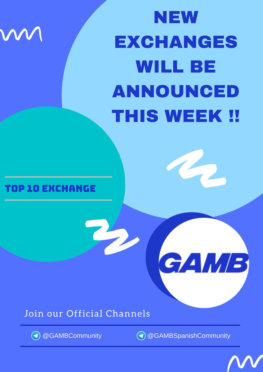 GAMBproject's tweet photo. Just as was announced in the past days. We are adding two more exchanges and hope to have the first listing this week !

Join our channels to read more about it !

#GAMB $GMB #Top10Exchange https://t.co/U8mlzZTaTP