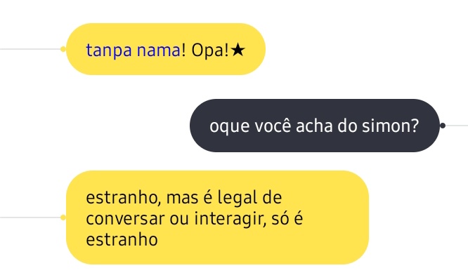 S4NBL0G's tweet image. manda um "." e eu pergunto pro SimSimi o que ele acha de você