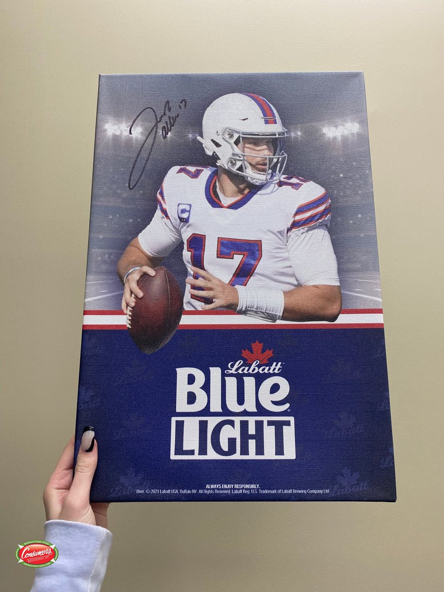 ConsumersBeer's tweet image. Let's celebrate Victory Sunday with a Labatthlete giveaway!

Enter to win this signed Labatt Blue Light Josh Allen canvas. Follow us and retweet this post. 🤩 (1) winner picked on 1.21.22