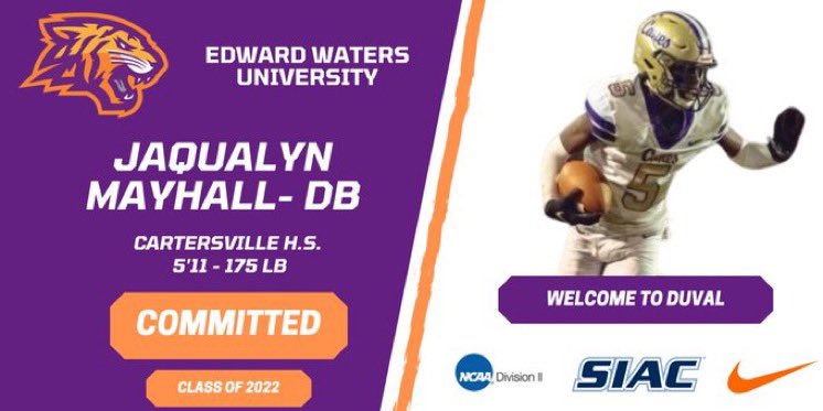 jmayhall03's tweet photo. #AGTG .. I am beyond blessed to announce my commitment to The Edward Waters University to further my academic and football career! #2+2=US
@Toriano81 
@CoachPage4life
@IamCOACH_T_Y @CoachRossWill
@EWU_Athletics https://t.co/FOXgxhJQGP