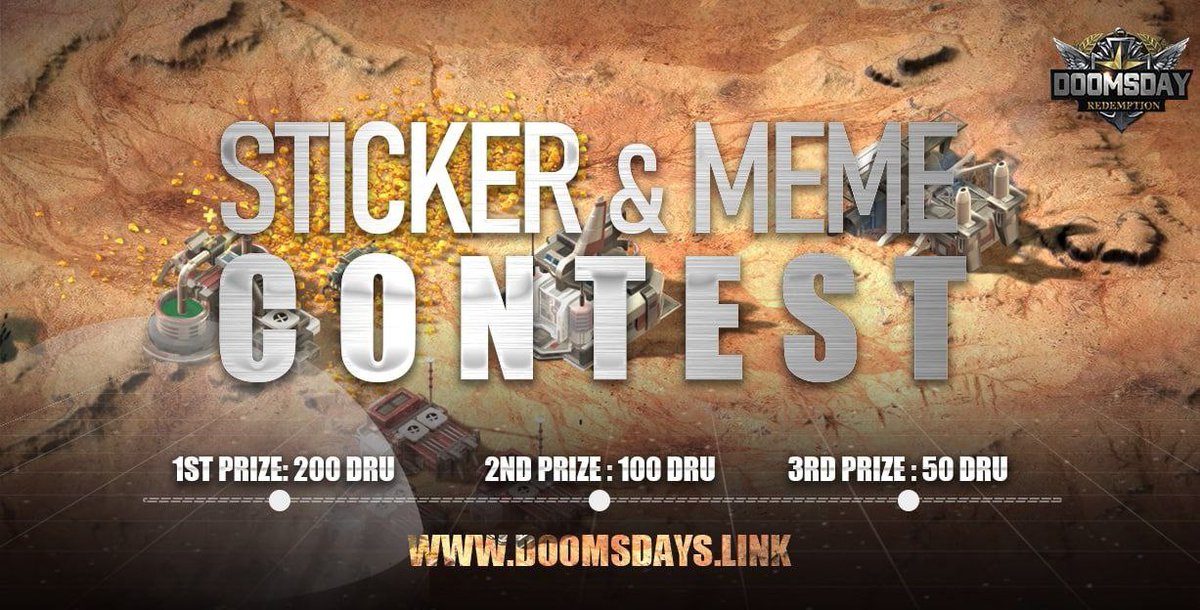 EXTENDED! EXTENDED! EXTENDED!

We are extending The Doomsday Sticker and Meme Contest.
💰💰💰💰💰💰

We are giving away DRU tokens to the winners.
⬇️⬇️⬇️⬇️⬇️