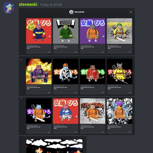 Thanks to <a href="/steveaoki/">Steve Aoki</a> for showing his Cats collection on our Discord today 😻🚀

Now it's your time to show yours below 👇