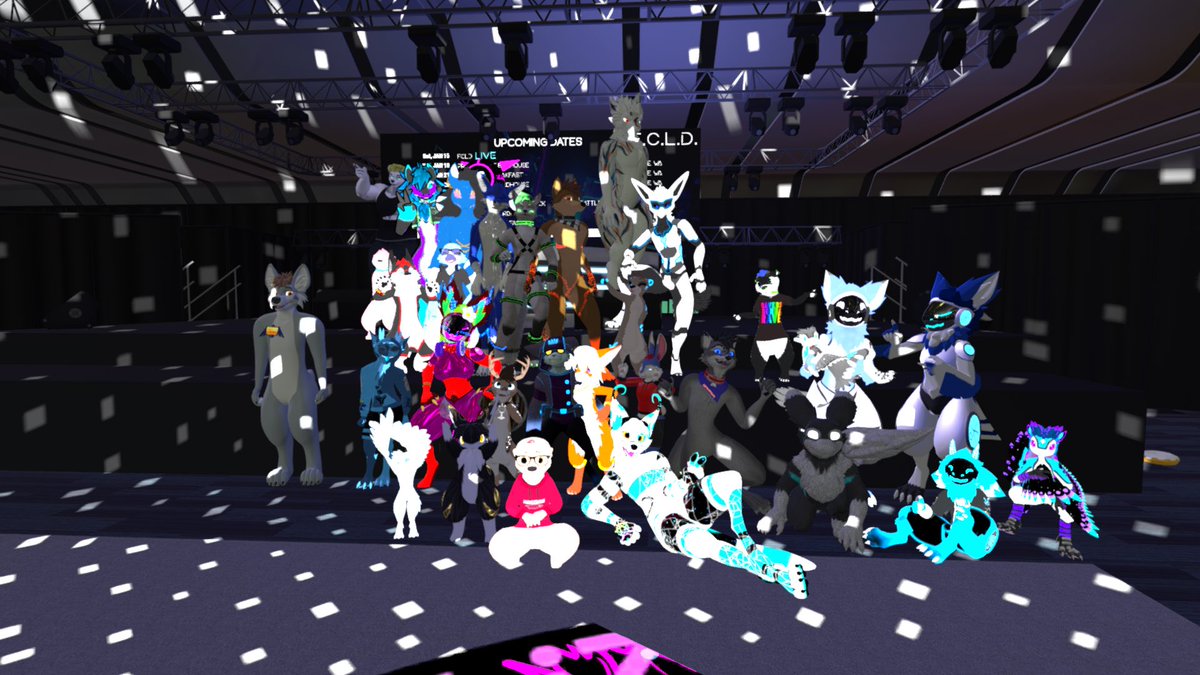 DatFloofoBoi's tweet photo. What an amazing night last night! 

Thank you to everyone who attended #FCLD in VRChat and on stream! So many amazing memories were made last night, and we were glad to have been able to provide this to so many people! 💙

Go support @furcon as well! Links below! 

📸:@Sealeo65 https://t.co/Sdj5WwvujC