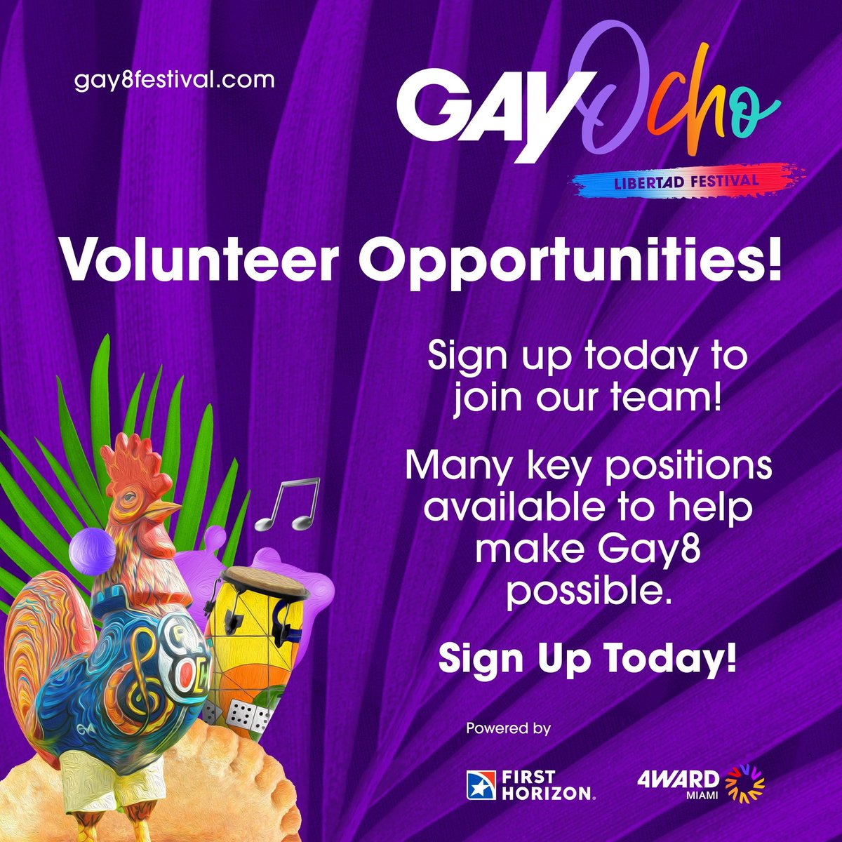 Sign up today and make new friends at Gay8Festival.com/Volunteer