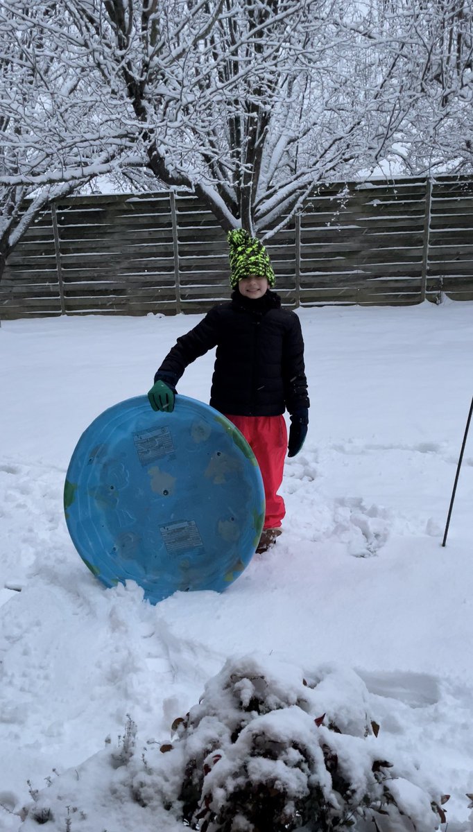 Might as well improvise is you don’t have a real sled!!