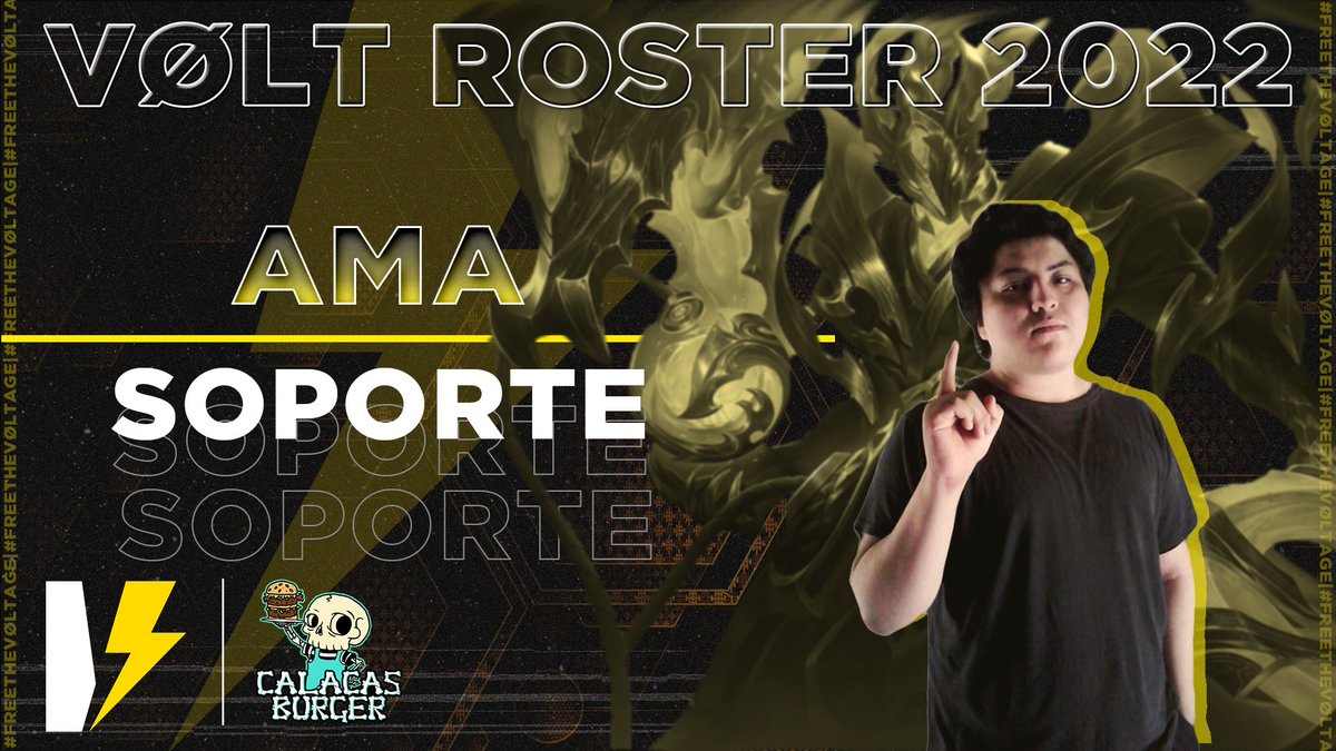 Llegando desde la tierra del mole y el mezcal "la Verde Antequera" Oaxaca, México, para darle orden y mantener el control en el carril inferior, Juan "Ama" Ramirez nos apoyará con todo su voltaje.

¡Bienvenido a la familia, bienvenido al VØLTAJE <a href="/2KAma_/">Ama</a> !

#FEELTHEVØLTAGE #VØWIN