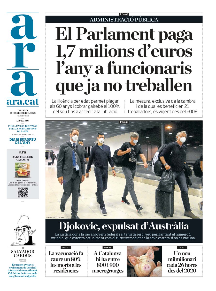 El diari ARA d'aquest dilluns, en pdf. Ja te'l pots descarregar👇
ara.cat/hemeroteca