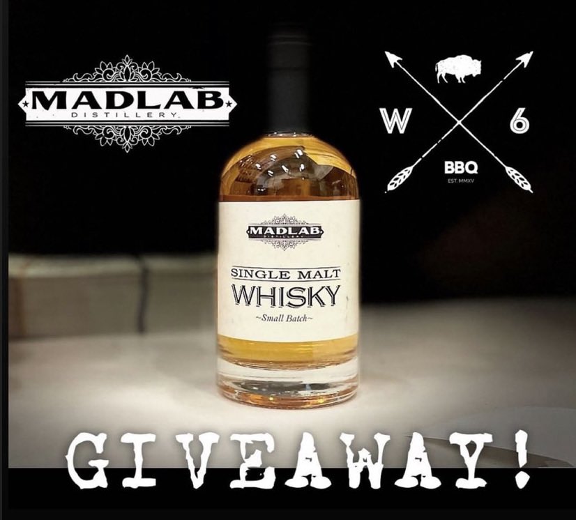 whiskeysixbbq's tweet photo. 🥃🥃Giveaway Alert from MADLAB Distillery🥃🥃 Follow @madlabspirits &amp; @whiskeysixbbq and tag someone you’d like to share our BBQ and Single Malt with. Share this post for an additional entry. 
#giveaway #bbq #yummy #madlabdistillery 
Contest ends Jan 31 2022 #contest #bcsprits https://t.co/uBdJwyvRts