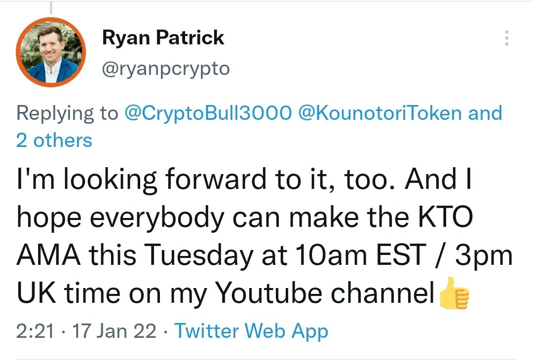 theothergerry's tweet photo. UPDATE: #Kounotoritoken is making headlines with YouTube sensation Ryan Patrick. #storkholders are loud and proud. This #crypto will be phenomenomal in 2022. Want to be part of it? #XRP #XLM #ADA #SHIB #Saitama #dogecoin https://t.co/BKJTM2FtvP