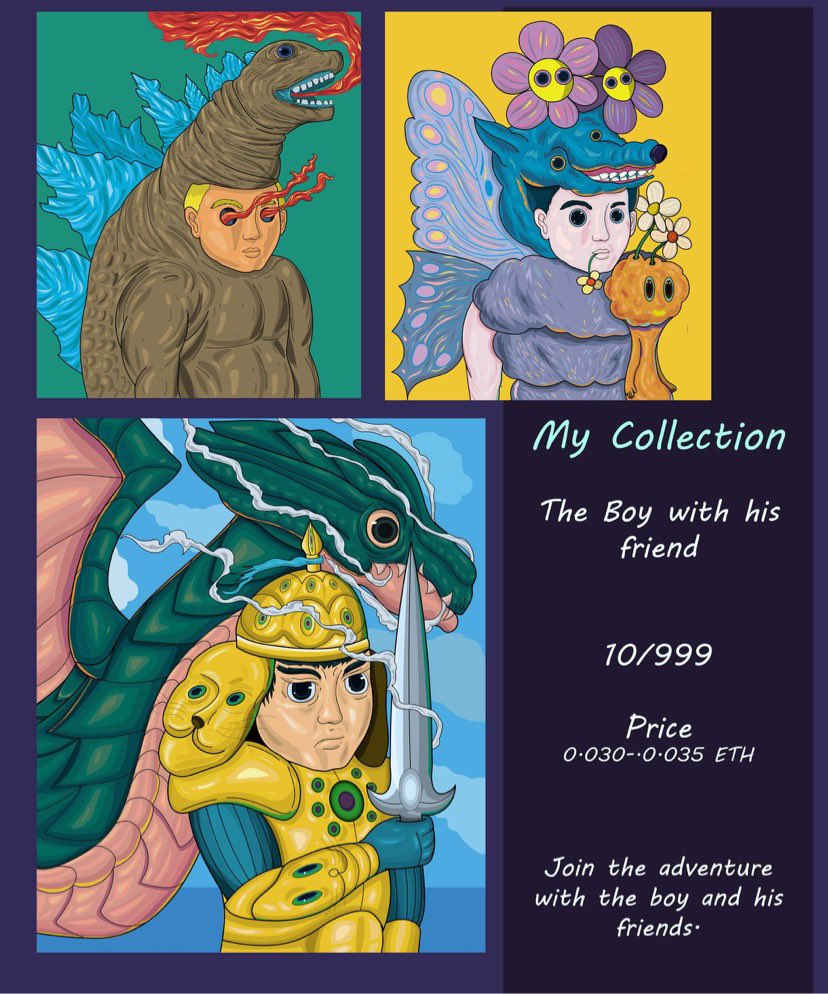 ddstudio1991's tweet photo. My collection The boy with his friend
link my collection
https://t.co/xZjNy0Lxry…
my artwork as an option for everyone
This collection tells the story of a boy and his friends in an imaginary world

Price 0.030-0.035 ETH
#NFTCommunity #NFT #NFTTHAILAND https://t.co/UJ3QaDaZkn