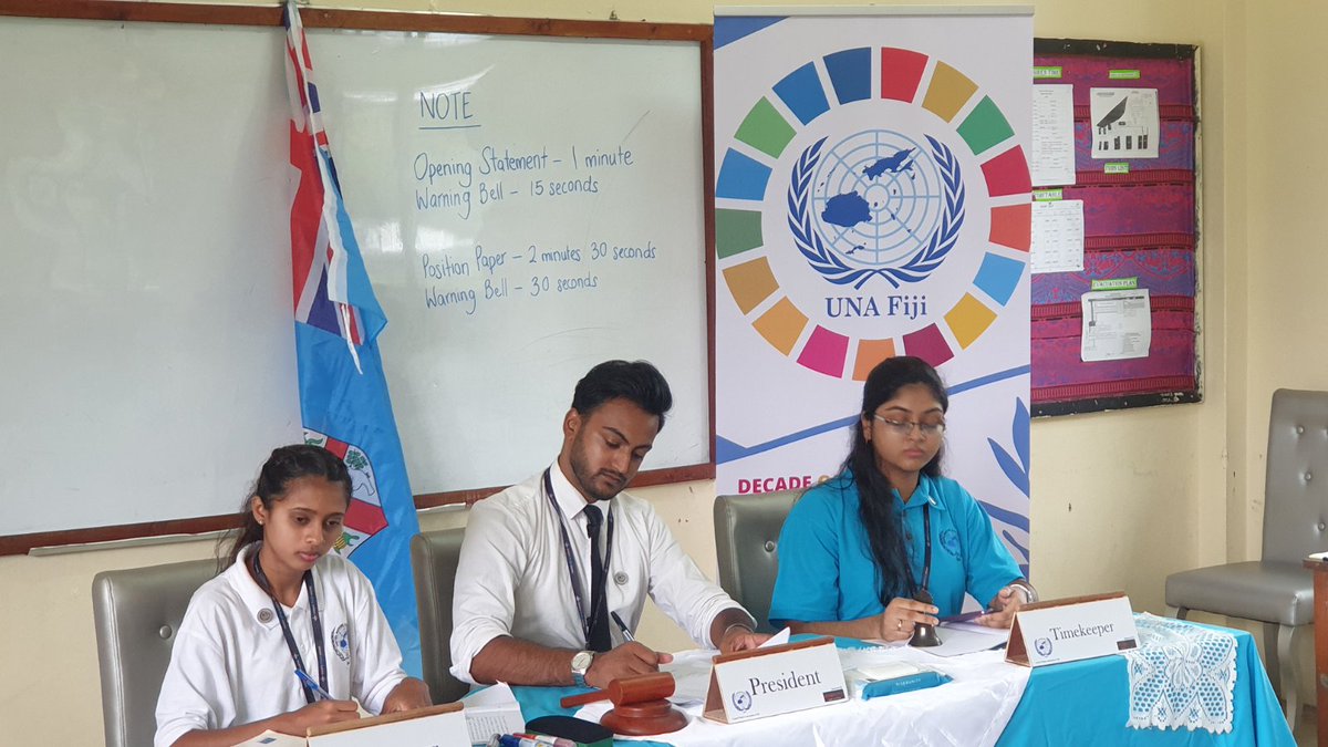 UNA_Fiji's tweet photo. #BDTP2021; Special Committee of the #GeneralAssembly: #RightsofRefugees,#InternallyDisplaced and #AsylumSeekingPeople. Sat 08/01/22 & Sat 15/01/22 marked this year’s first #MUNconference where 25 trainees became delegates
#UNAFiji
#ActiveFijianCitizen
#GlobalCitizenshipEducation https://t.co/xlL90rmYSN