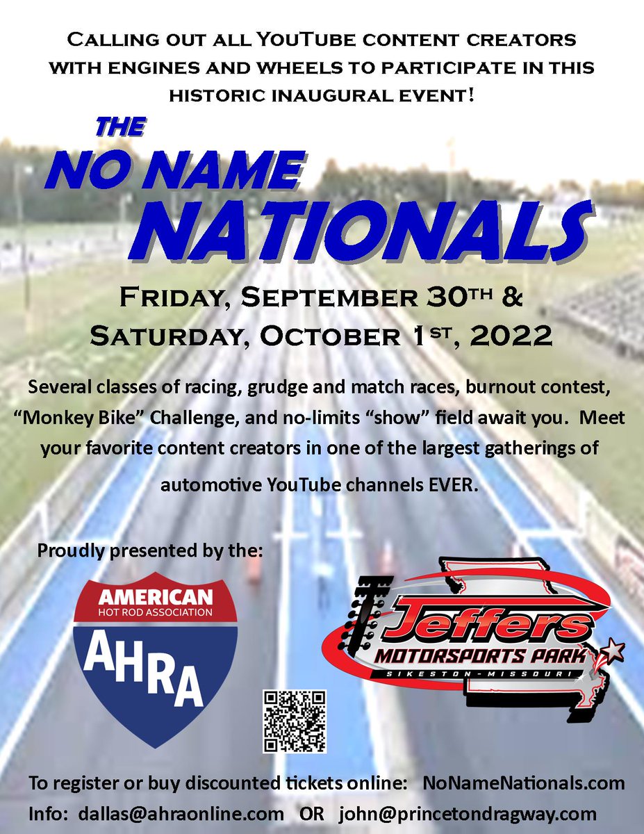 AHRA_Dallas's tweet photo. NEW DATES for the Inaugral No Name Nationals! It's still the same event with a different date! Alright, We had an unfortunate thing happen and after careful consideration we all agreed that moving the date this early in the year was the only right thing to do. #NoNameNationals https://t.co/TXCbmdMM9T