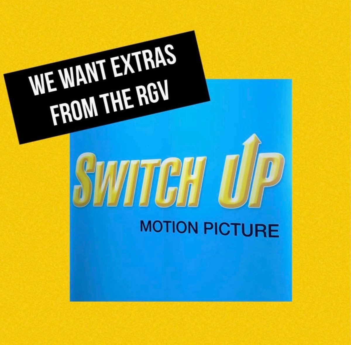 CineSolFilm's tweet photo. #SwitchUpMovie is now looking for extras. Email them your headshot. #rgv #brownsville #spi #sopadre #harlingen #mcallen #psja #edinburg @CityofSPI https://t.co/fMcee9YWVI