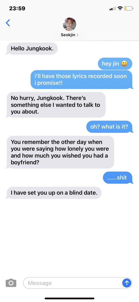 namgrief's tweet photo. namkook au

jungkook’s manager seokjin sets him up on a bad blind date. his waiter helps him get out of it https://t.co/jHHgkpm4i5