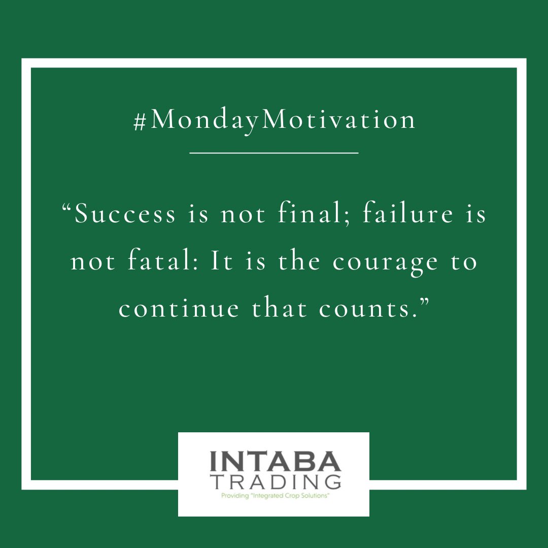 IntabaTrading's tweet photo. “Success is not final; failure is not fatal: It is the courage to continue that counts.”
We couldn’t agree more!
Contact us at Intaba Trading on +263 77 266 0143 to get products that guarantee your farming success 👏
#intabatrading #intaba #providingintegratedcropsolutions https://t.co/Cc8O6hfb9K