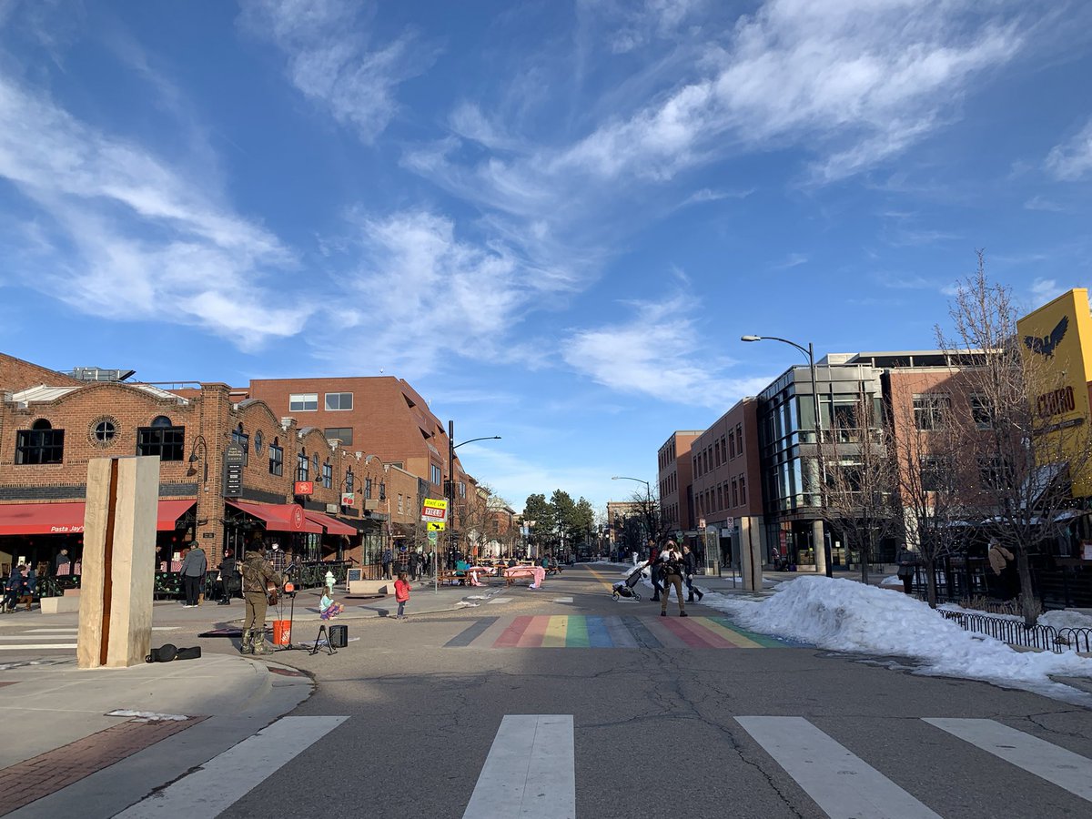 ryanschuchard's tweet photo. West end of #pearlstreet that’s been pedestrianized under covid is one of the best places in all of #Boulder https://t.co/WMUqslvV4d
