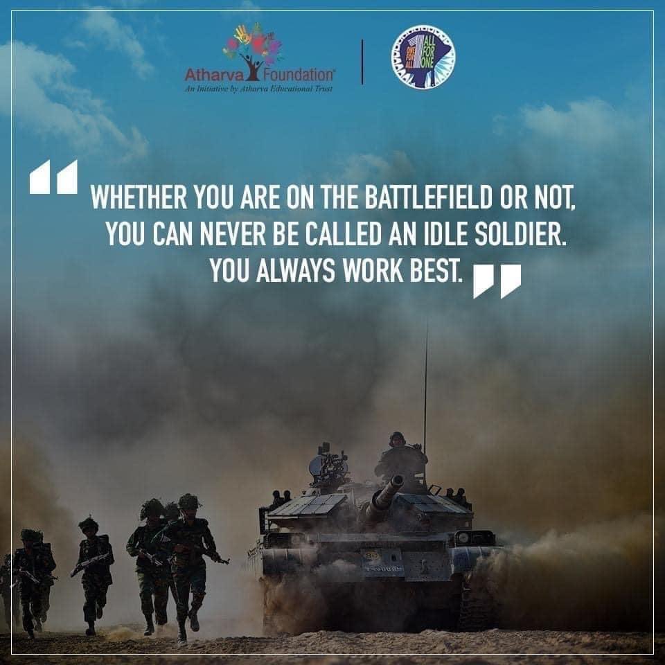 Indian Army guards the border of the country so that we can live fear free  inside the country. Here's one of the quote that shows Indian Soldiers'  Strong Headed Mind: Source: https://t.co/gwjXAD013t #, image size:960x960