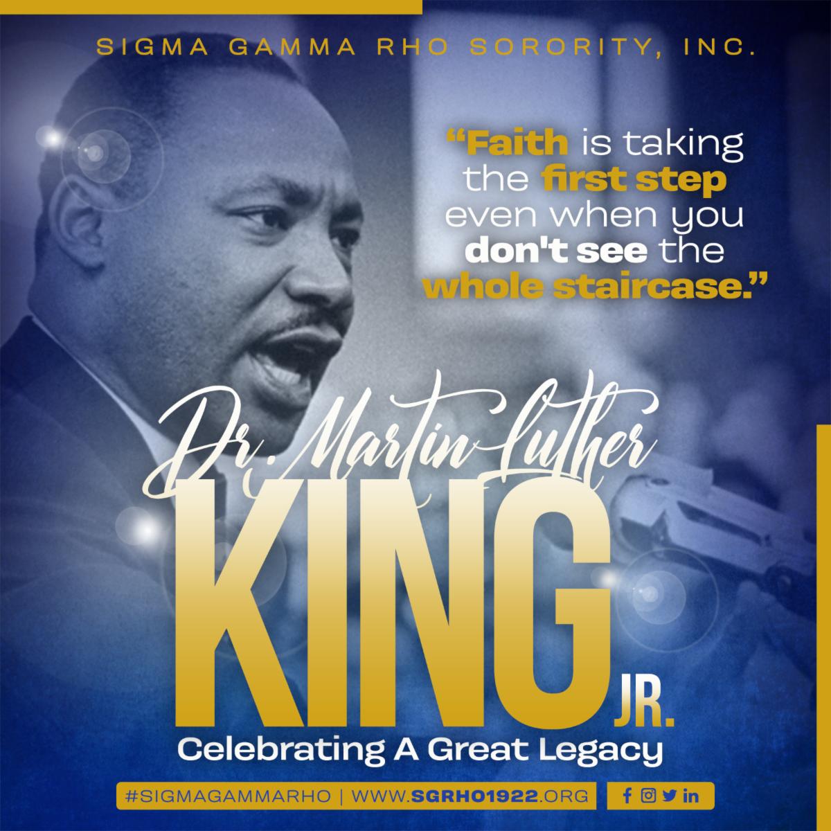 Today we celebrate the life and legacy of Dr. Martin Luther King Jr.
#SigmaGammaRho #SGRho #Greater