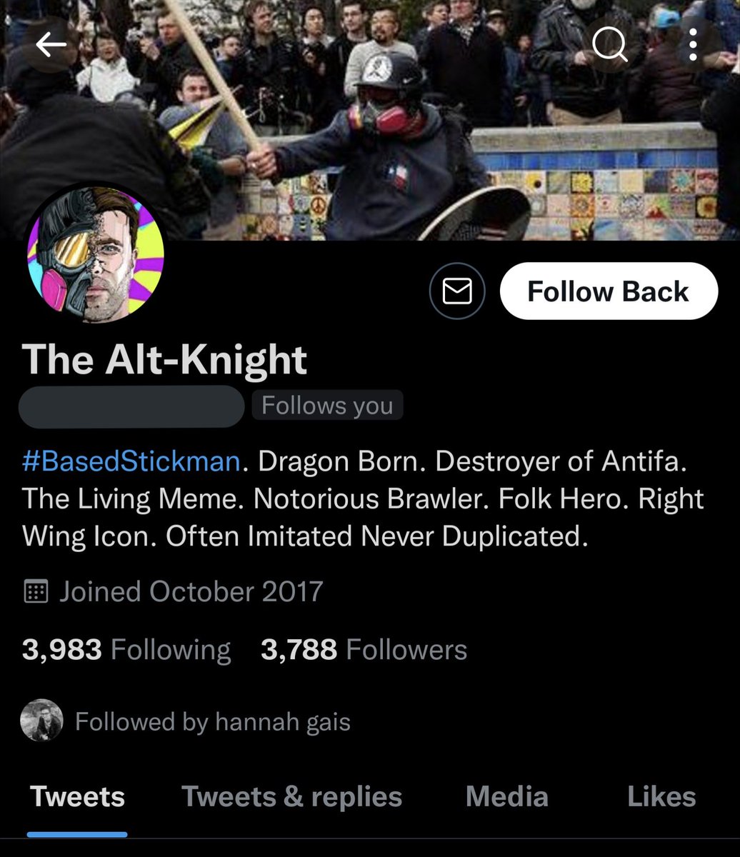 RedoubtAFA's tweet photo. Kyle "Based Stickman" Chapman refers to himself as #basedstickman, "the alt-Knight", "destroyer of antifa", and a "folk hero", among others. https://t.co/FbAlrI5SvD