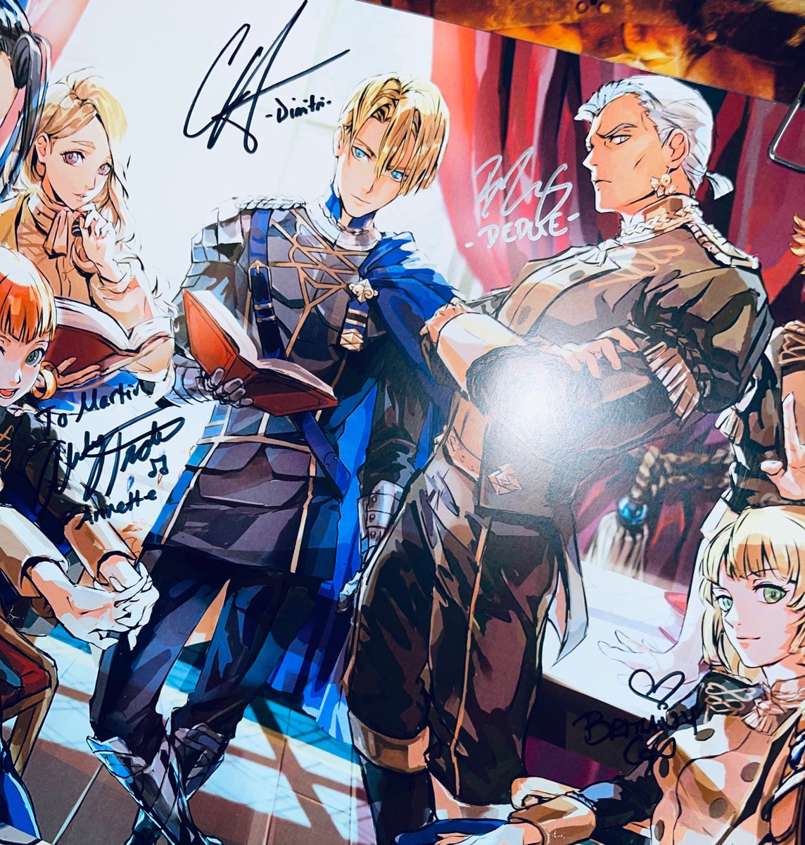 VampireHorde's tweet photo. I got the majority of autographs on my #FireEmblemThreeHouses poster at @animeimpulse 2020 and have been slowly adding more sigs to it when possible.

And now I got Blue Lion member Ingrid added to the poster thx to @brittanyccox! U are the best!

@animeimpulse https://t.co/ZTQIVnTIWG