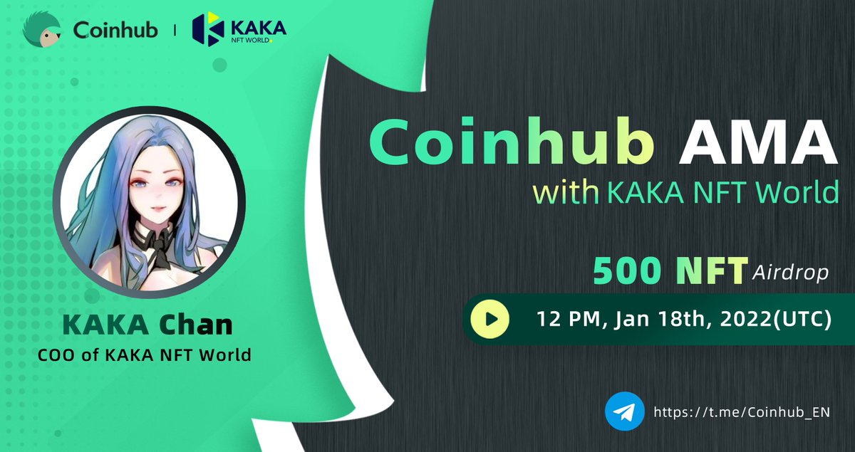 Coinhub_Wallet's tweet photo. Coinhub #AMA series with @kakanftworld 
 
💰500 NFT

✅Follow @Coinhub_Wallet and @kakanftworld
✅Join https://t.co/6Ky6slpPIX and https://t.co/PZ3jVTFMZ2
✅Rt+Like+Tag 3ppl ​
✅Fill out https://t.co/mlR3XiuPXs

👇5 questions from twitter comments, 5 from live AMA, 20 NFT/each. https://t.co/OijhvAalQM