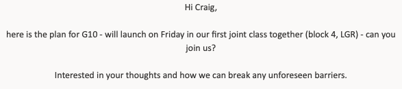 Friday was concluded with a conversation of overcoming ambivalence, purposeful planning, and a strategic segway into UDL. Monday morning, I was happy to wake up to an invitation to help "break any unforeseen barriers."

#UDLNOW
#InnovateInsidetheBox
<a href="/KatieNovakUDL/">Katie Novak</a> 
<a href="/gcouros/">George Couros</a>