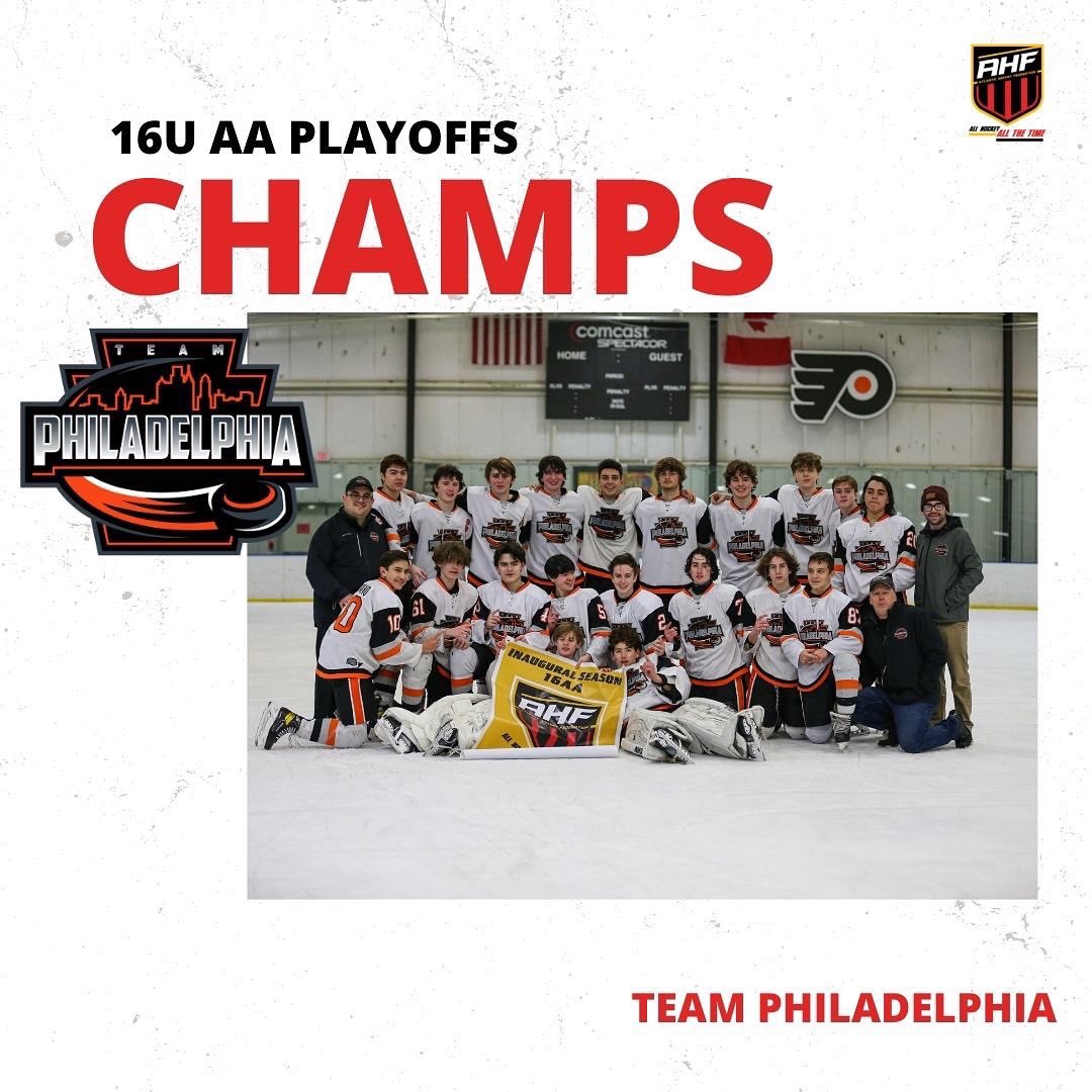 AHFederation's tweet photo. CONGRATS TO THE 16U AA PLAYOFF CHAMPS, TEAM PHILADELPHIA 🏆 https://t.co/6VGbeuizA6
