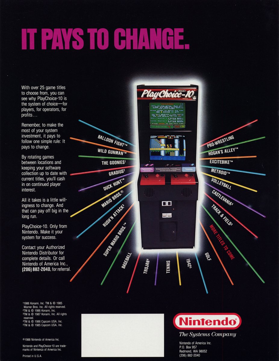 jcmartinezm82's tweet photo. #Nintendo PlayChoice-10 "Fresh Choices" - Ad Flyer (1988)

#RetroGaming #RetroGames #RetroGamer #PlayChoice10 https://t.co/bjNDQE5dIb
