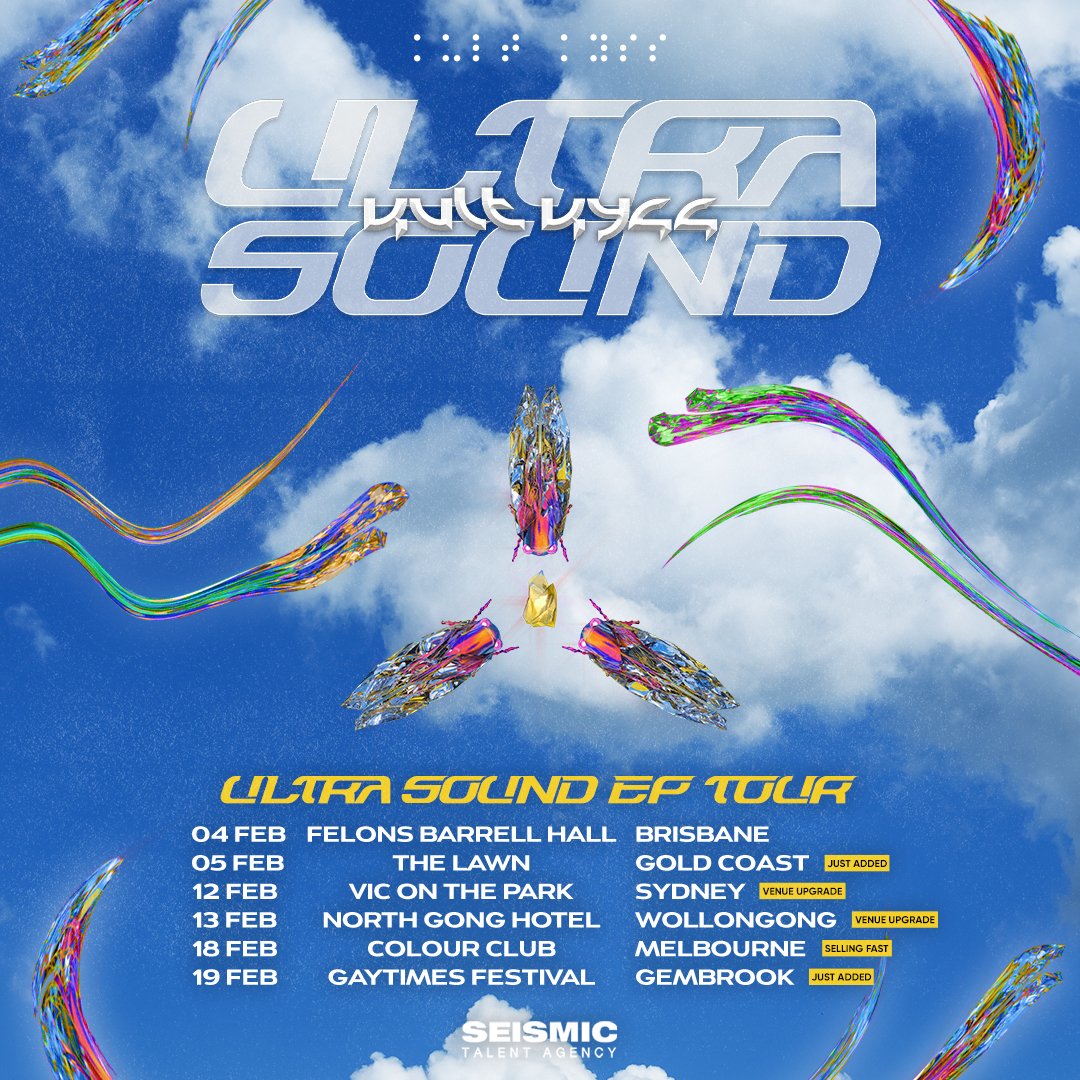 Amped to announce that we've added two more shows to our national tour this Feb 🌀
Looking forward to bringing the live set to the Gold Coast as well as Gaytimes Festival 💙
Grab tickets to the Melbourne show as they're selling fast!
Can't wait to see you there x