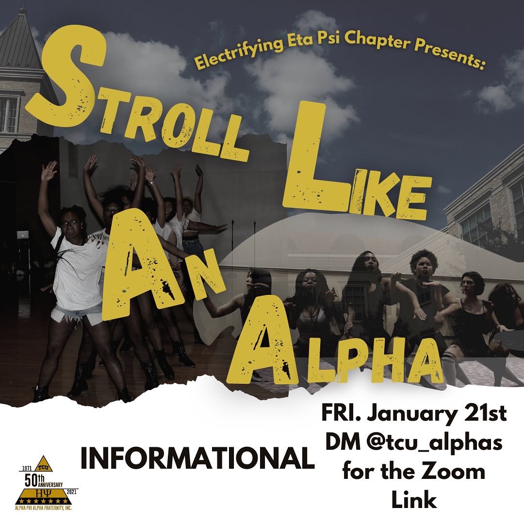 So you want to Stroll Like an Alpha? 

Come to our SLAA informational to learn about SLAA and how to sign up for a team! 

*THIS IS FOR WOMEN ONLY*
#HΨPEU