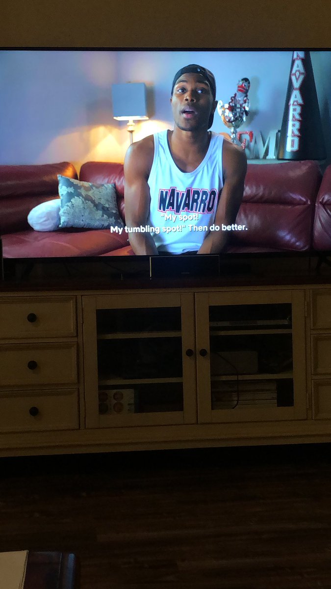 valerina628's tweet photo. @L_Marshall17 is giving “don’t be sorry be better vibes” and I am here for it! 🔥🙌🏽 #CheerNetflix https://t.co/GsaPkwmxgJ