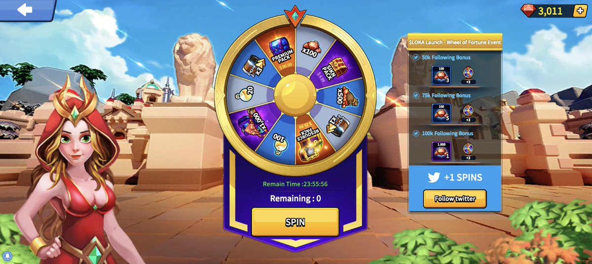 lokverse's tweet photo. Celebrating the upcoming $LOKA launch, a special wheel of fortune event is going on now in the game @LeagueKingdoms!🔥

🍀 Spin the wheel to get your free skin packs!🏯🏰

🎮 How to play? ⬇️⬇️
https://t.co/3TmJlQ1VHj

#WheelofFortune #LOKA #MMO #SkinNFT #AirdropFrenzy🪂 https://t.co/Gq3SrgwBFe