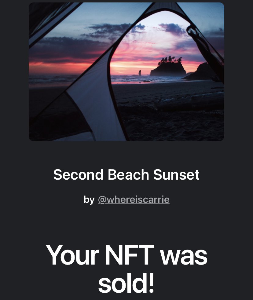 My one and only NFT on @withFND sold this morning! Should I mint another? Or make a collection? What to do!! 🤔  #nftphotography