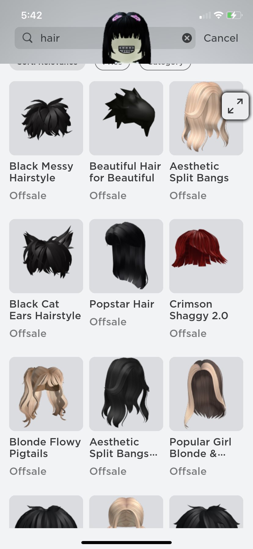 White Cat Ears Hairstyle - Roblox  White cat, Black hair roblox, Cat ears