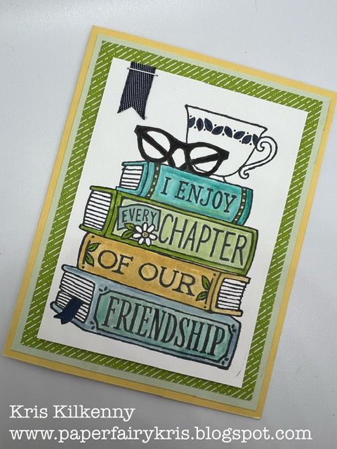 PaperFairyKris's tweet image. Made a simple friendship card using the new Every Chapter stamp set. See more here: paperfairykris.blogspot.com/2022/01/every-… #simplestamping #stampinup #everychapter