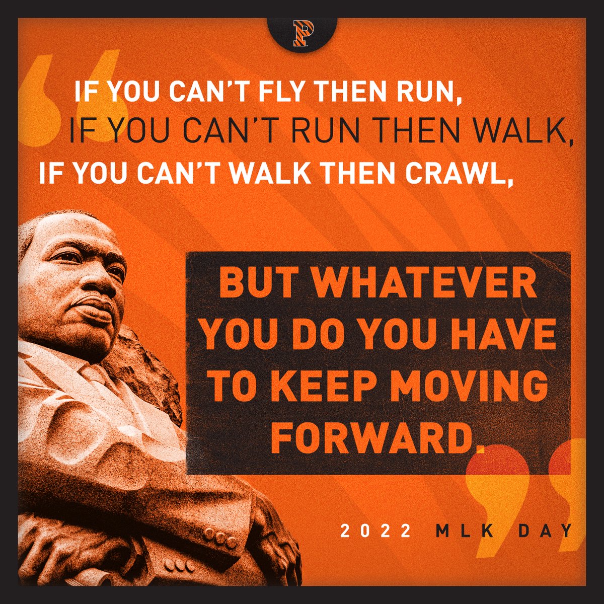 From These Words Come Inspiration.

As Princeton Tigers we are committed to the work required to move forward in lives of service to all humanity.

#MLKDay2022  | #TigersTogether