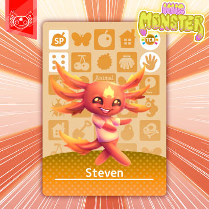 teamcoderedhq's tweet photo. Steven has arrived on the island! Happy Steven Day! #TCR #TeamCodeRed #Steven #Axolotl #AnimalCrossing  #ACFanart https://t.co/Meuq3gXlGo