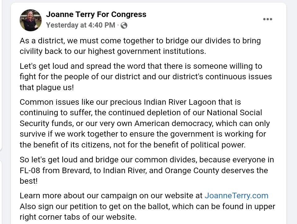 FL8VoteBetter's tweet photo. @FaraDawn_FL #BridgingOurDivides and focusing on out Common Issues https://t.co/VApMUR6fOg