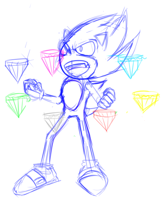 Free Coloring Pages Of Super Sonic Emeralds - Sonic Desenho Para