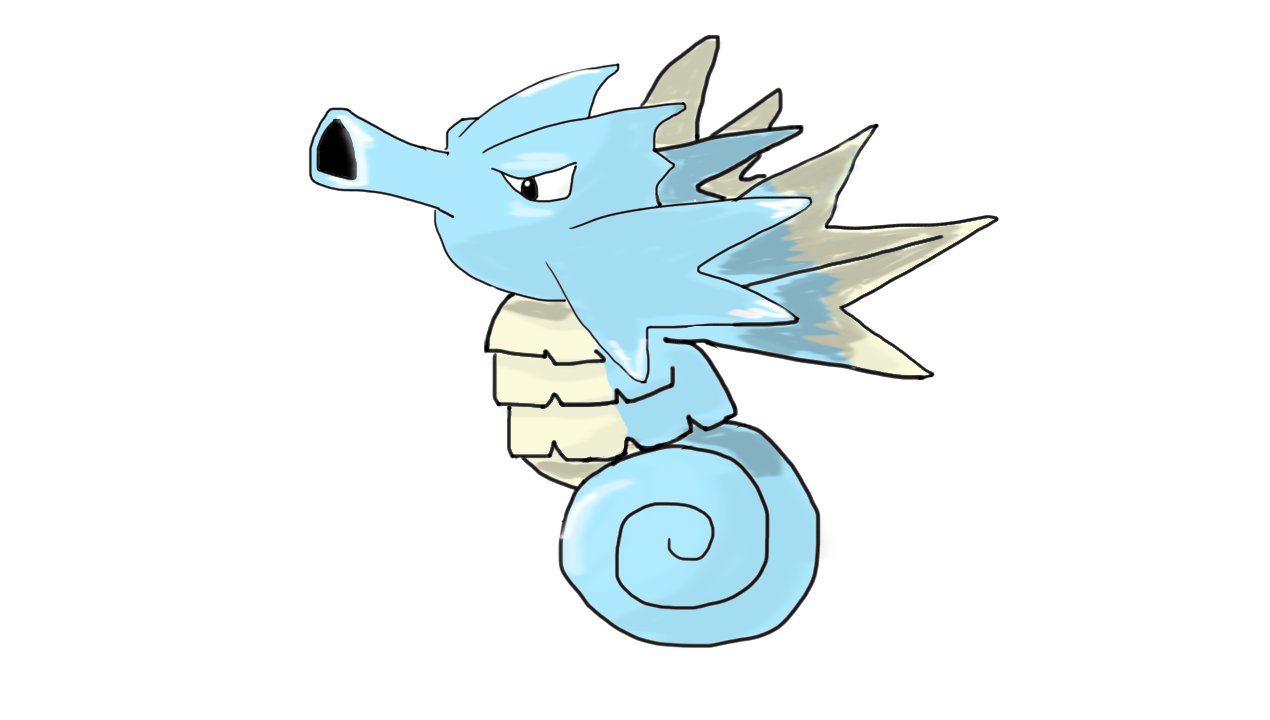 ハシム Youtuber 1000日ポケモン描きチャレンジ 金銀でキングドラが出るまで 初代での下積みは大変だっただろなぁ 117日目シードラ T Co Vm6kb7ym1t Twitter