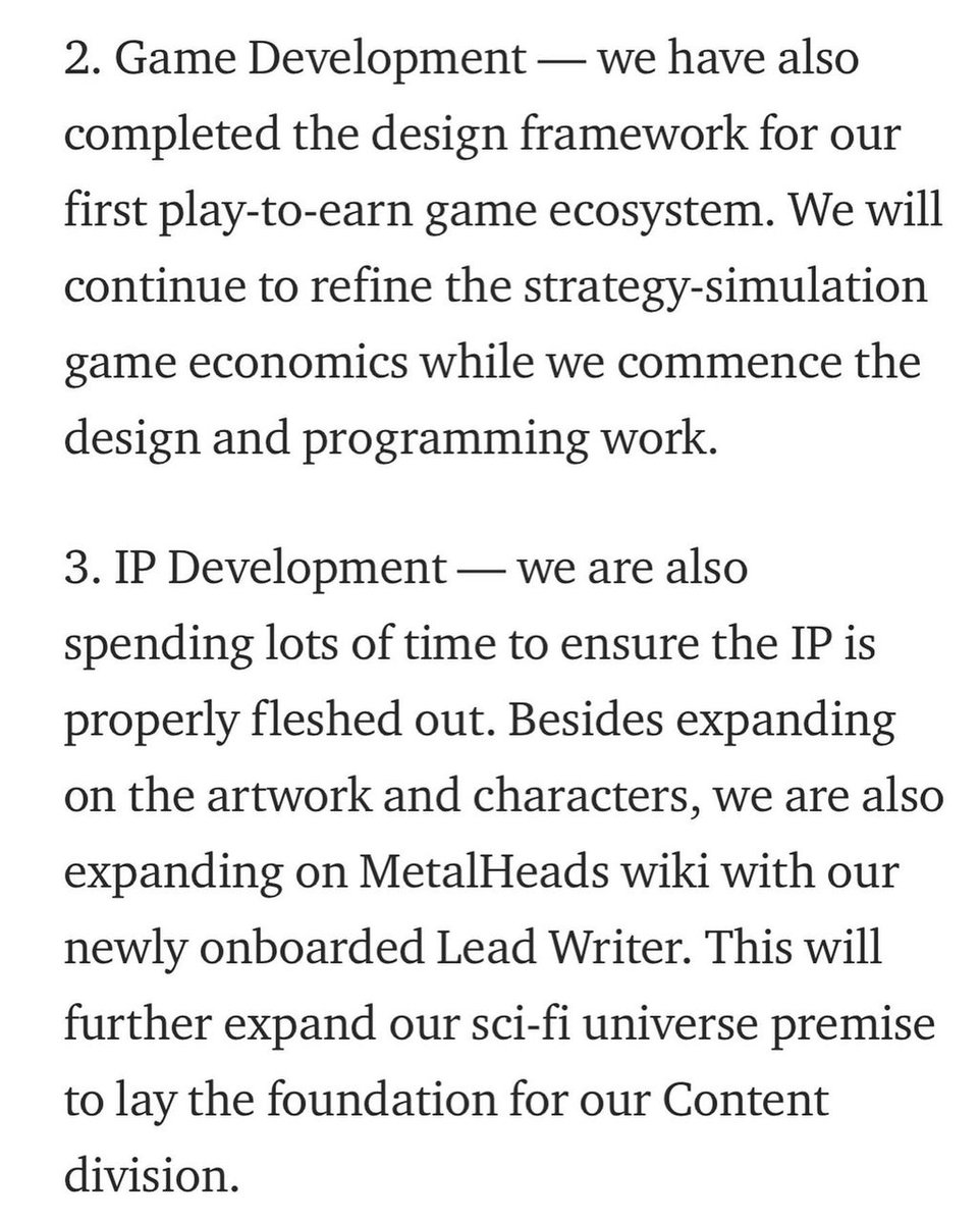MetalHeadsNFT's tweet photo. Kicking the week off with putting our goals back into check for #MetalHeadsNFT. Core nuggets of info from our first Road Map update, read on through Medium at https://t.co/jMApWNaeYO
#NFTCommunity #DevelopmentNotes https://t.co/gT6HySU4KL
