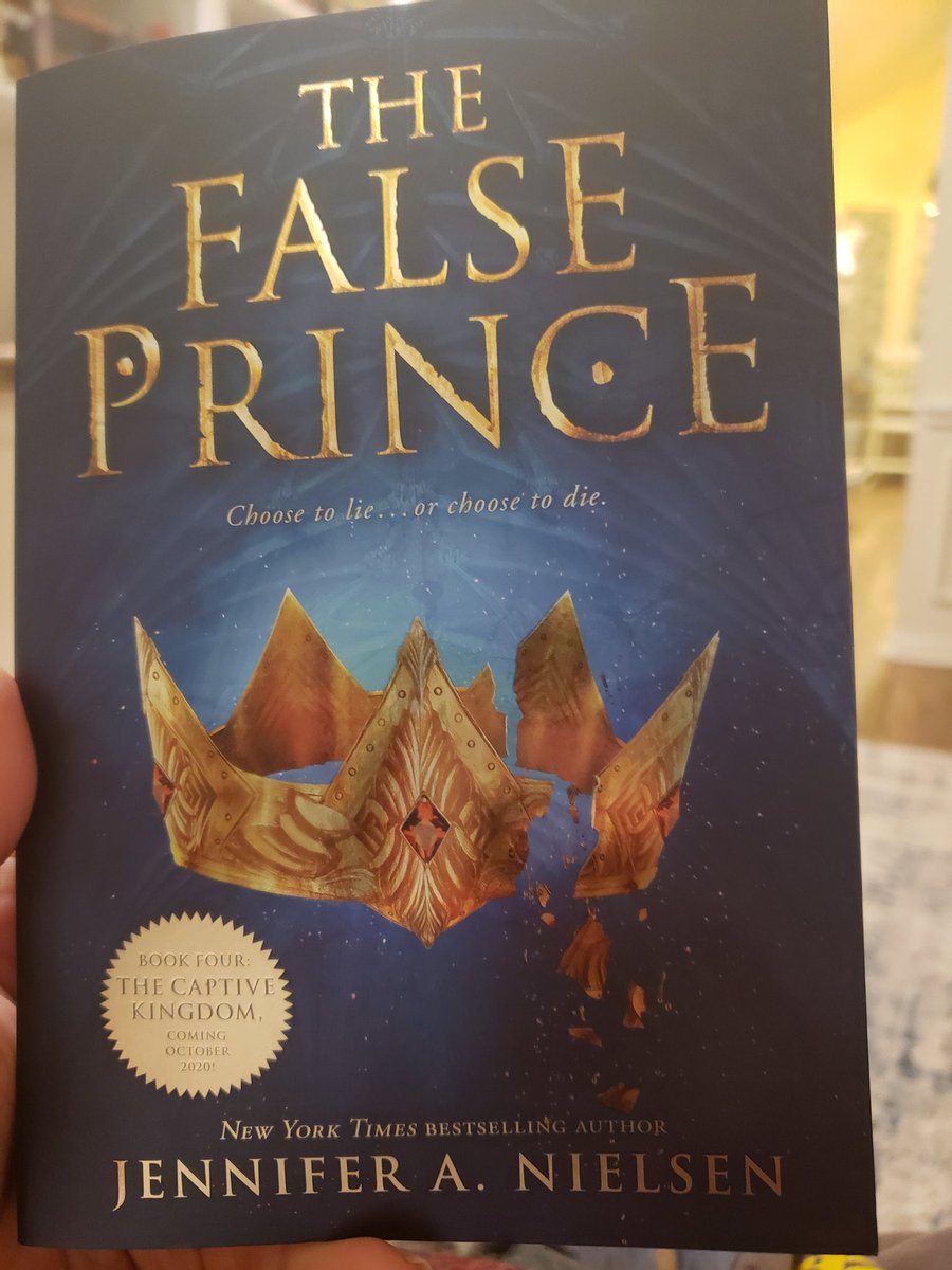 Just finished The False Prince by Jennifer Nielsen. A great intro to a series. Lots of humor, wit, charm, and mystery of a missing prince. Not my typical read but a student gifted it to me and I finally took it off my tbr. 3.5 ⭐ #Middlegraderead #booklist2022