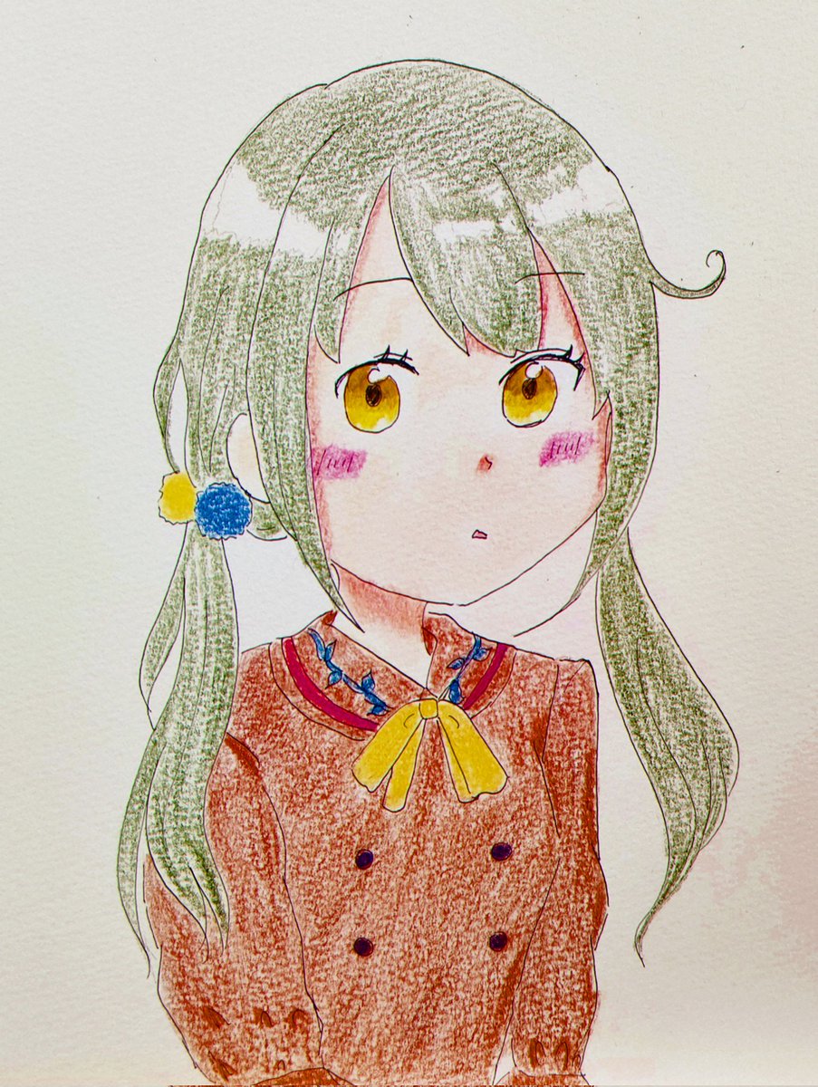 描いてみた 初めてグリーンヘアカラーの女の子を描いてみました 個人的に可愛いくできたかなと思います 色鉛筆のタッチはやっぱり好きだなぁ イラスト イラストレーターさんと繋がりたい アナログイラスト 女の子イラスト 絵描きさんと繋がりたい オリジナル