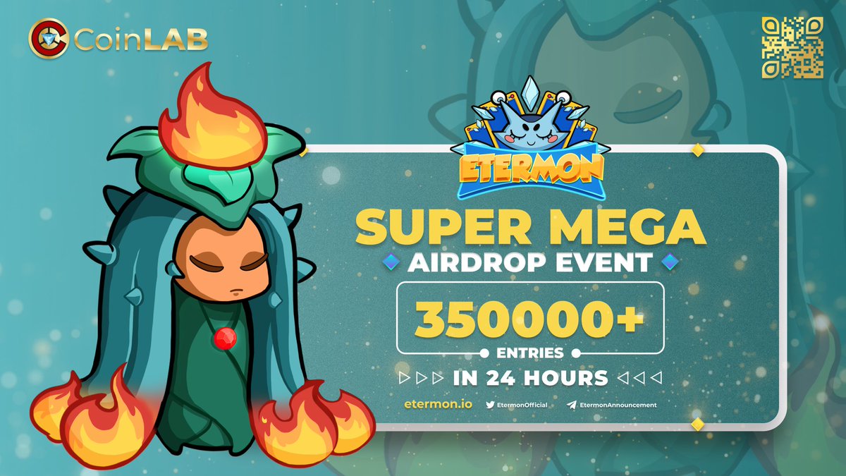 Dewis05's tweet photo. In the first 24 hours, 350000+ people participated in the @EtermonOfficial Super Mega #Airdrop 🎉🎉
It means a lot of investors are interested in this game 😉🥰

👉 If you haven't already, go here: https://t.co/amx8wVEnZk.

📌 For more details: https://t.co/n3Yv5tMGG5

#CoinLAB https://t.co/SfgV9xlIwC
