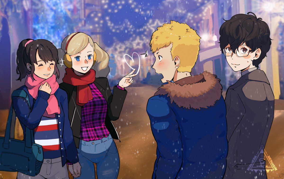MidouKRK's tweet photo. Merry Christmas??? Here's my piece for @PersonaSeriesBB Collab with @realmagicmaddie 's wonderful annshiho/pegoryu Christmas fic 💕 https://t.co/Ot5FSewEBN