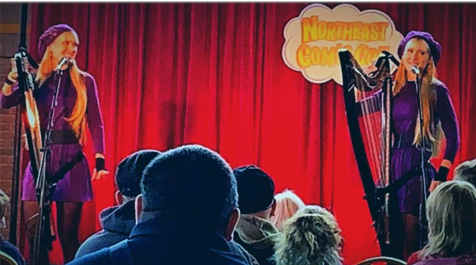 NEComicCons's tweet photo. Back by popular demand, the NorthEast #ComicCon presents live In concert #TheHarpTwins, Camille and Kennerly Kitt, March 11-13, 2022 at #Boxboro Boxborough MA. Performing a concert each day, along with photo ops and autographs.  https://t.co/l9qVj3qjEF  
@CamilleKennerly https://t.co/TGFVnUsYjj