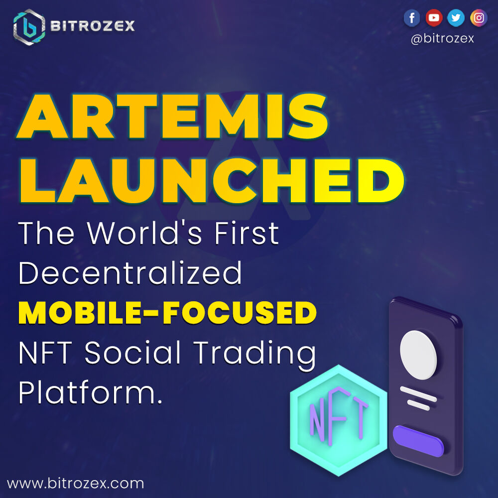 bitrozex's tweet photo. Artemis Launched  world first mobile-focused NFT social Trading Platform.
#nft #crypto #cryptoindia #mobilenft https://t.co/fruHgX6BSA