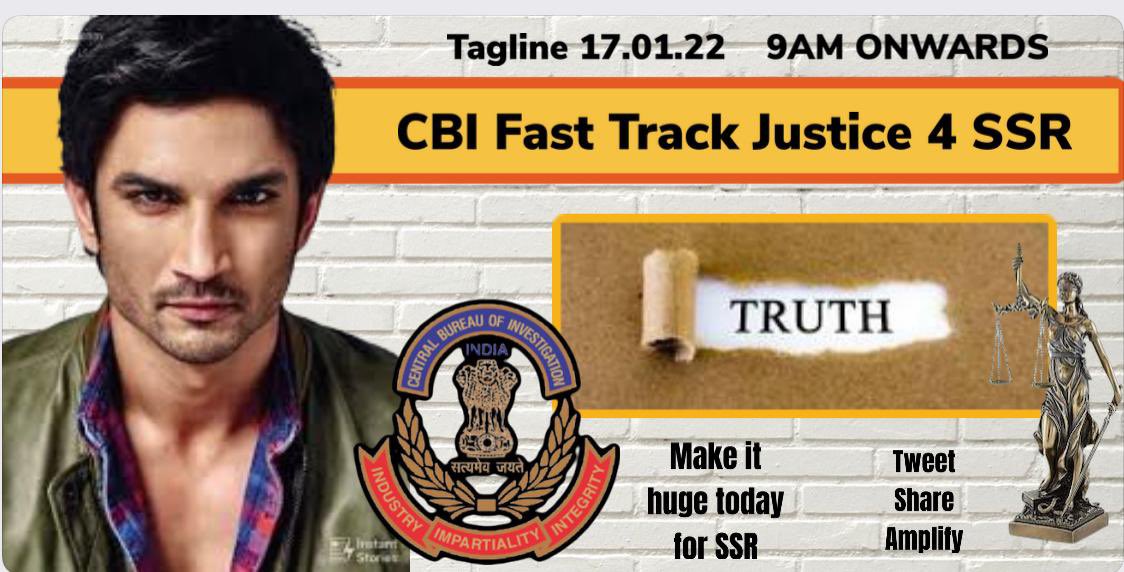 nilotpalm6's tweet photo. Speed it up CBI and unveil the TRUTH!

Tagline 9am

CBI Fast Track Justice 4 SSR https://t.co/KJCOMwKWip