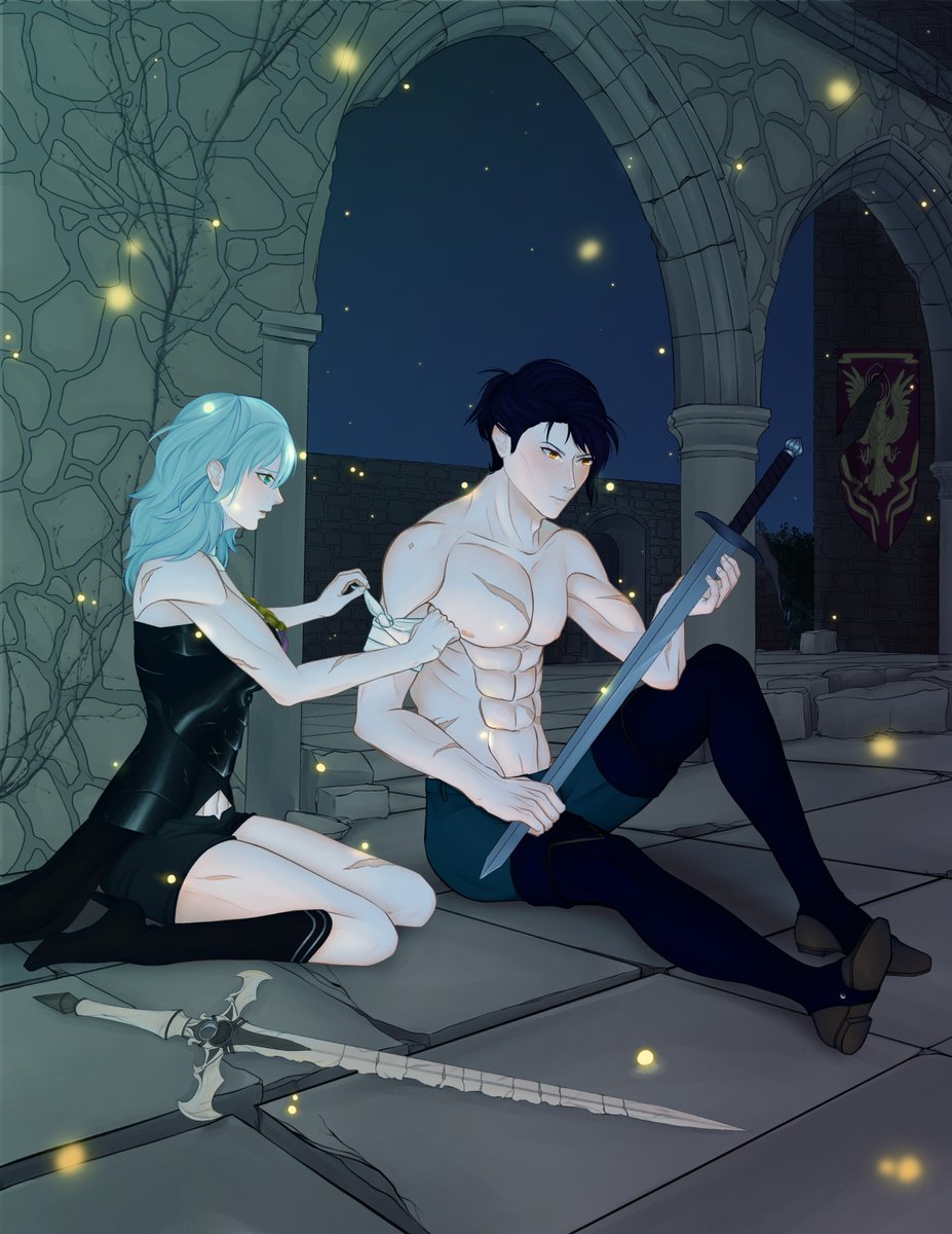 "Allow me to patch you up"

My piece for the <a href="/felilethzine/">Blades In Hand ⚔️ Felileth Zine</a> !! Looking back there's tons of things I'd change (when isn't there XD) but I'm proud of working on my first zine ever, with such a good cause! Thank you <3
#felileth #fe3h #FireEmblem #felixhugofraldarius #Byleth