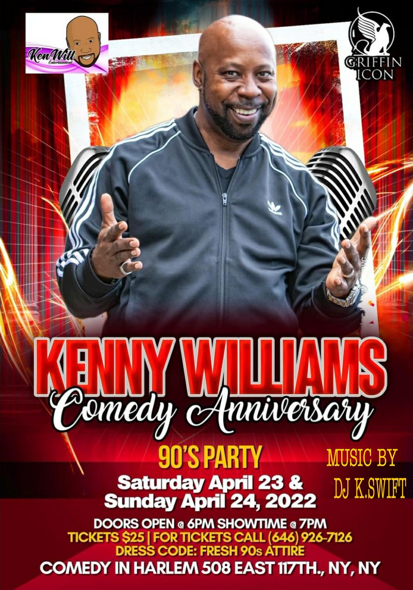 DJKSWIFT's tweet image. Come &amp;amp; rock out with us for @kennywillcomedy Comedy Anniversary 90's party at @comedyinharlem 508 east 117th street in Harlem. Yours truly @DJKSWIFT will be on the set for those throwbacks when music was fun!!!
CHECK FLIER FOR ALLLLLLLL DETAILS!!!!